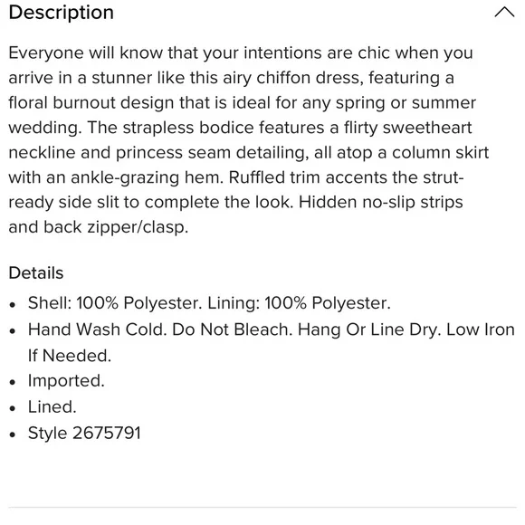 Lulus Mabriella Slate Blue Floral Burnout Ruffled Strapless Maxi Dress NWT Med - Picture 12 of 12